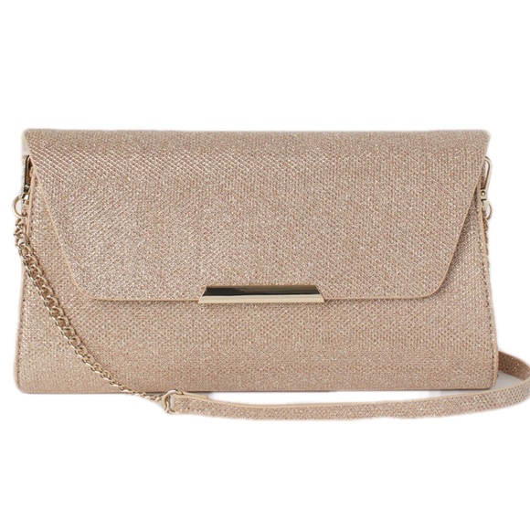 H&M Handbags - 🌺H &M Glittery Gold clutch bag|glitter gold crossbody bag